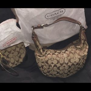 Authentic Coach hobo and wristlet